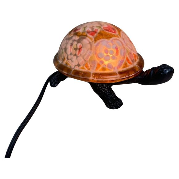 Vintage Turtle Lamp Tiffany Style Stained Glass Accent Night Light - Picture 7 of 9